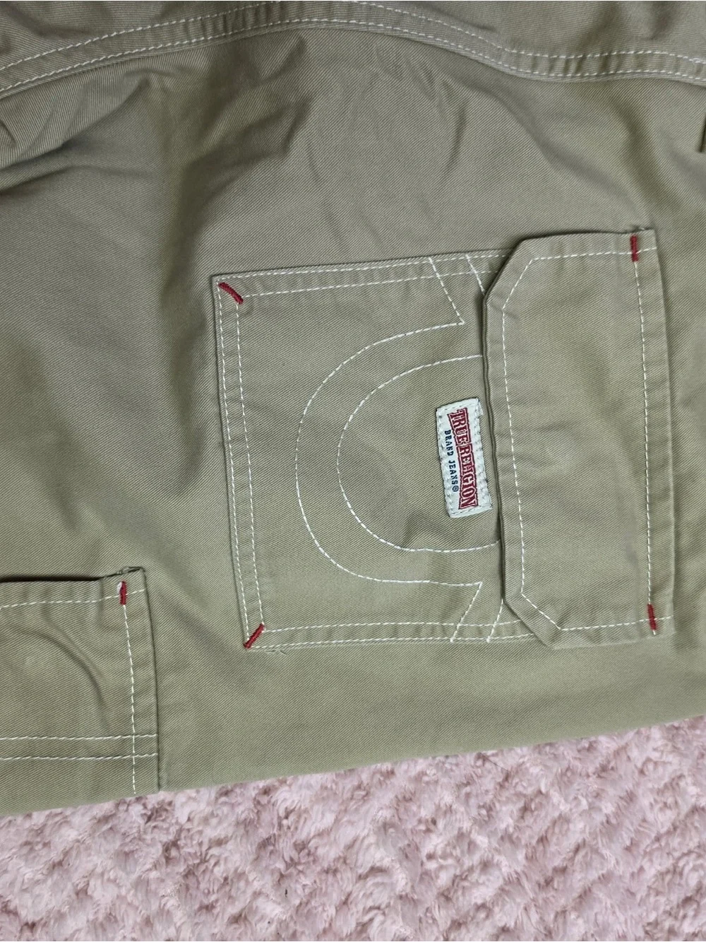 True Religion Men's Khaki Cargo Pants- Size 29